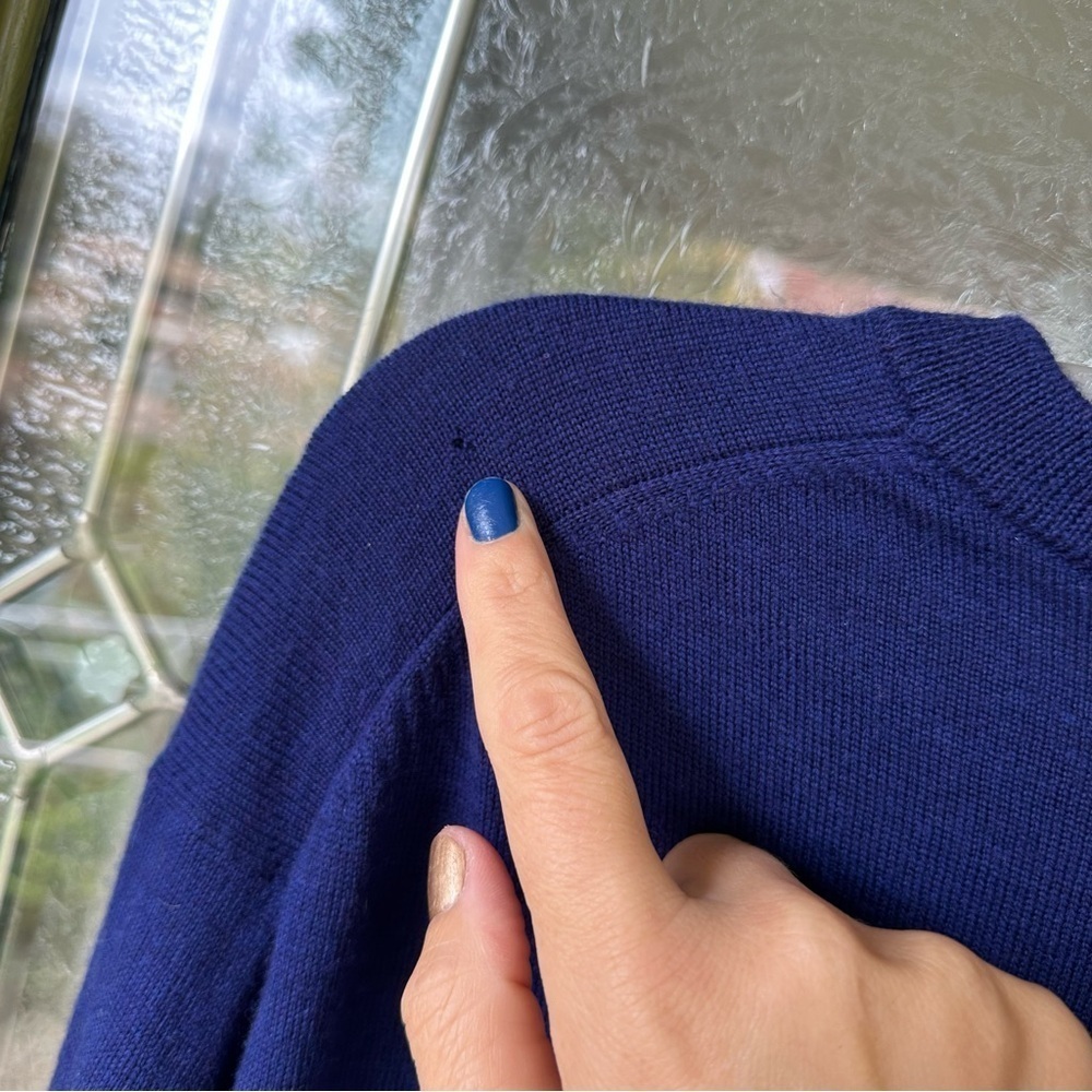 Turnburry Men’s Large Blue Long Sleeve 100% Fine Merino Wool Sweater - Picture 4 of 5
